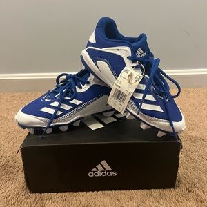 Adidas Royal Blue boys 4.5 size baseball cleats